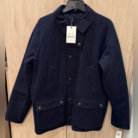 NWTs Barbour Wool Bedale Jacket. Navy. Large - Picture 1 of 12